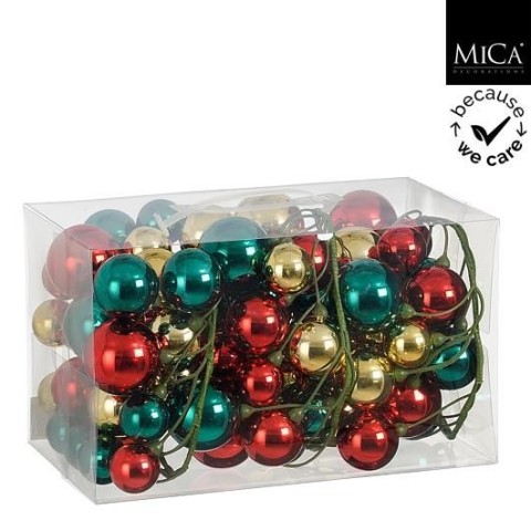 GHIRLANDA PALLINE COLORI MIX L.180